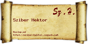 Sziber Hektor névjegykártya